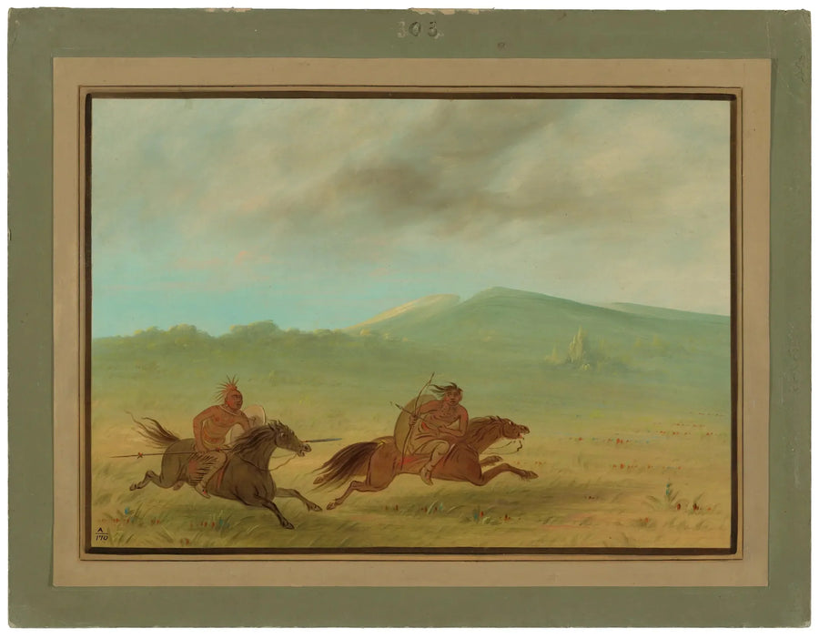 En indianer fra Osage, der forfølger en Camanchee - George Catlin