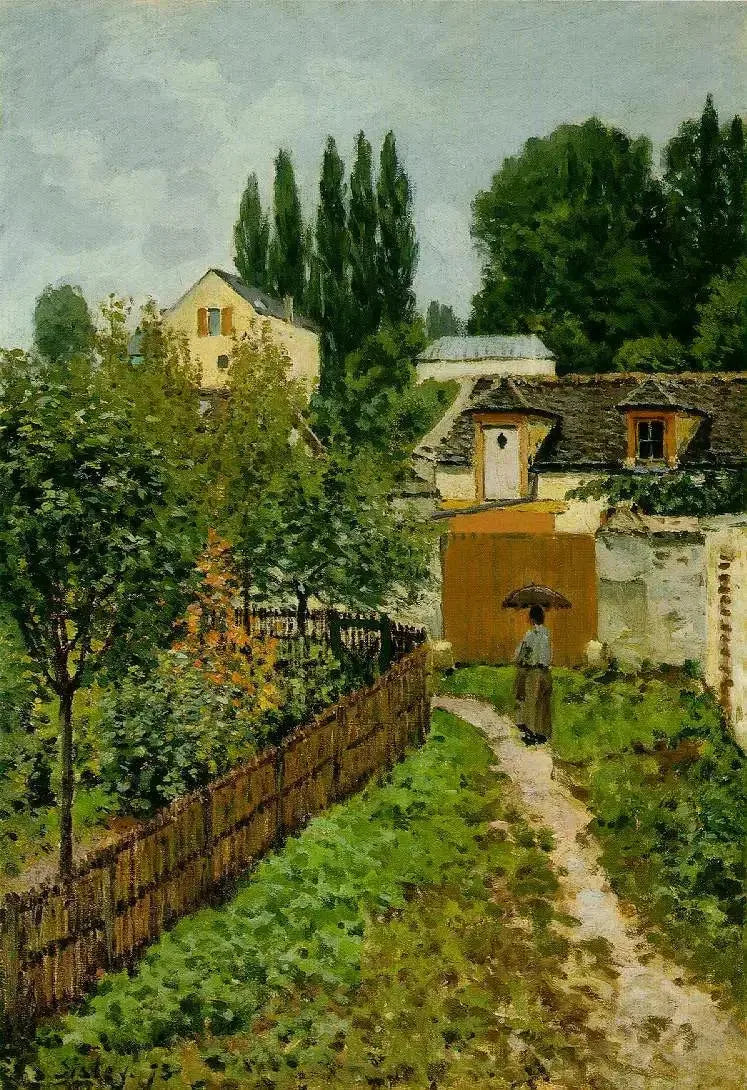 En have i Louveciennes - Alfred Sisley