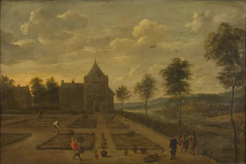 En have foran et landhus - David Teniers den Yngre