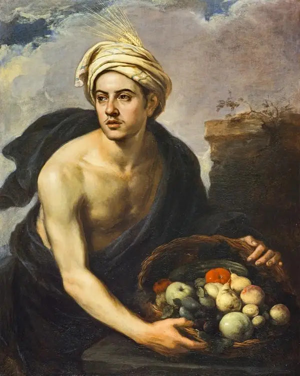 En ung mand med en kurv frugt (personificering af « sommer ») - Bartolomé Esteban Murillo