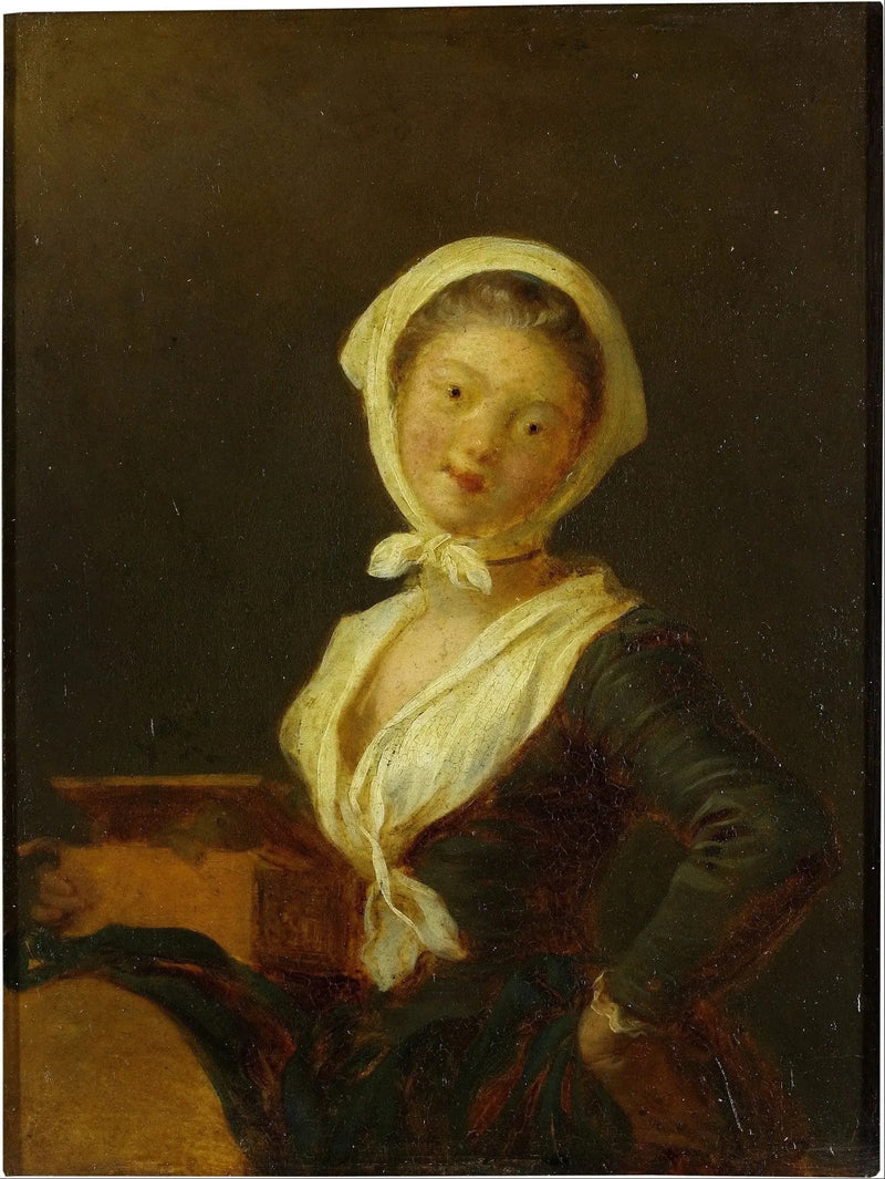 En spiller af en mekanisk orgel (en kvinde fra Savoie) - Jean-Honoré Fragonard