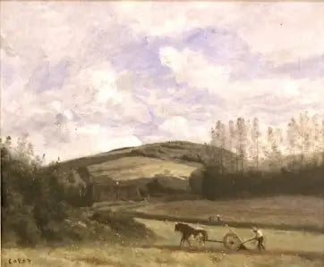 En landmand på landet, omkring Étretat - Jean-Baptiste Camille Corot