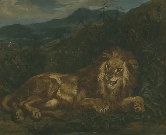 En løve ved kilden - Eugène Delacroix