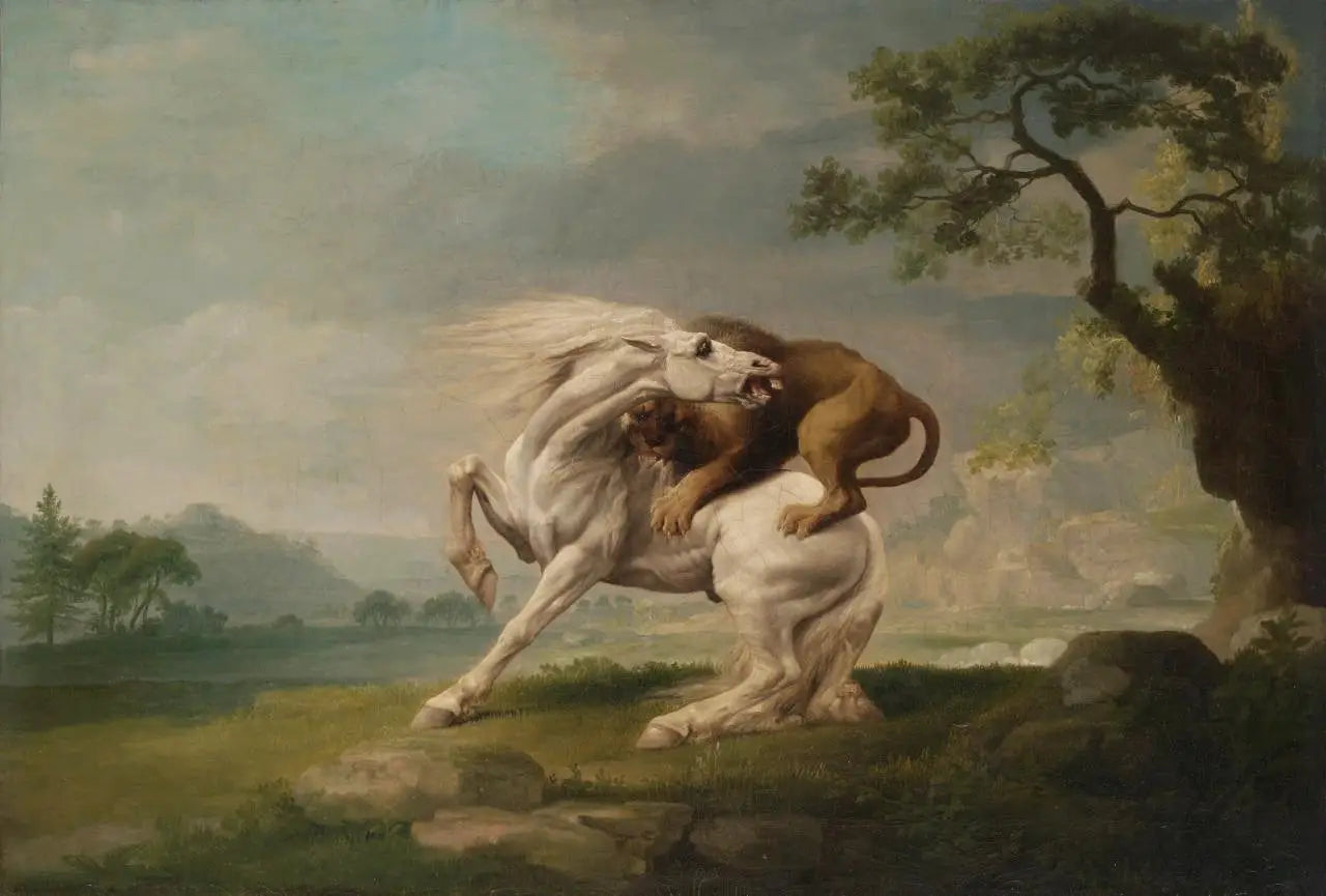 Un lion attaquant un cheval - George Stubbs - Alpha Reproduction