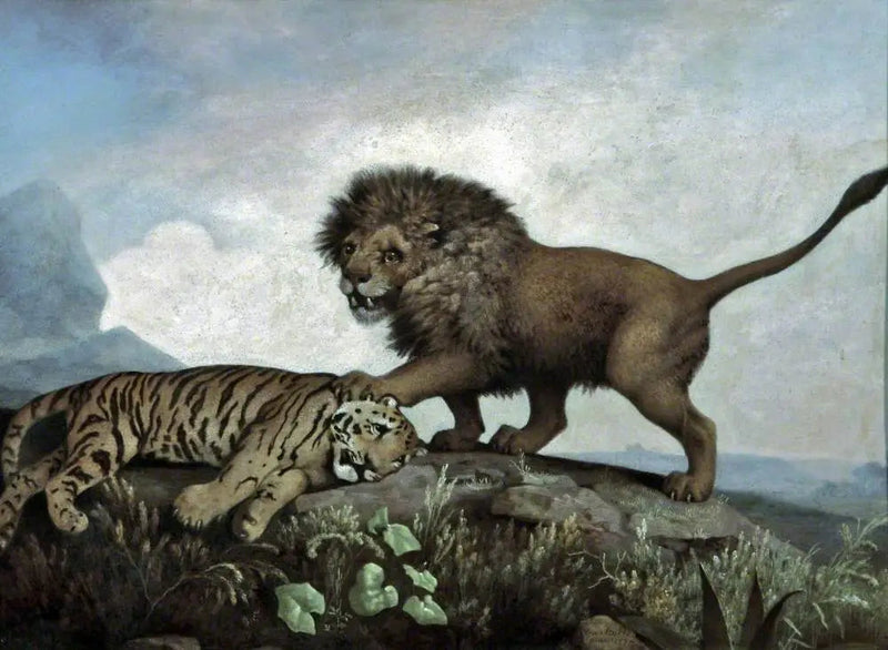 En løve og en tiger - George Stubbs