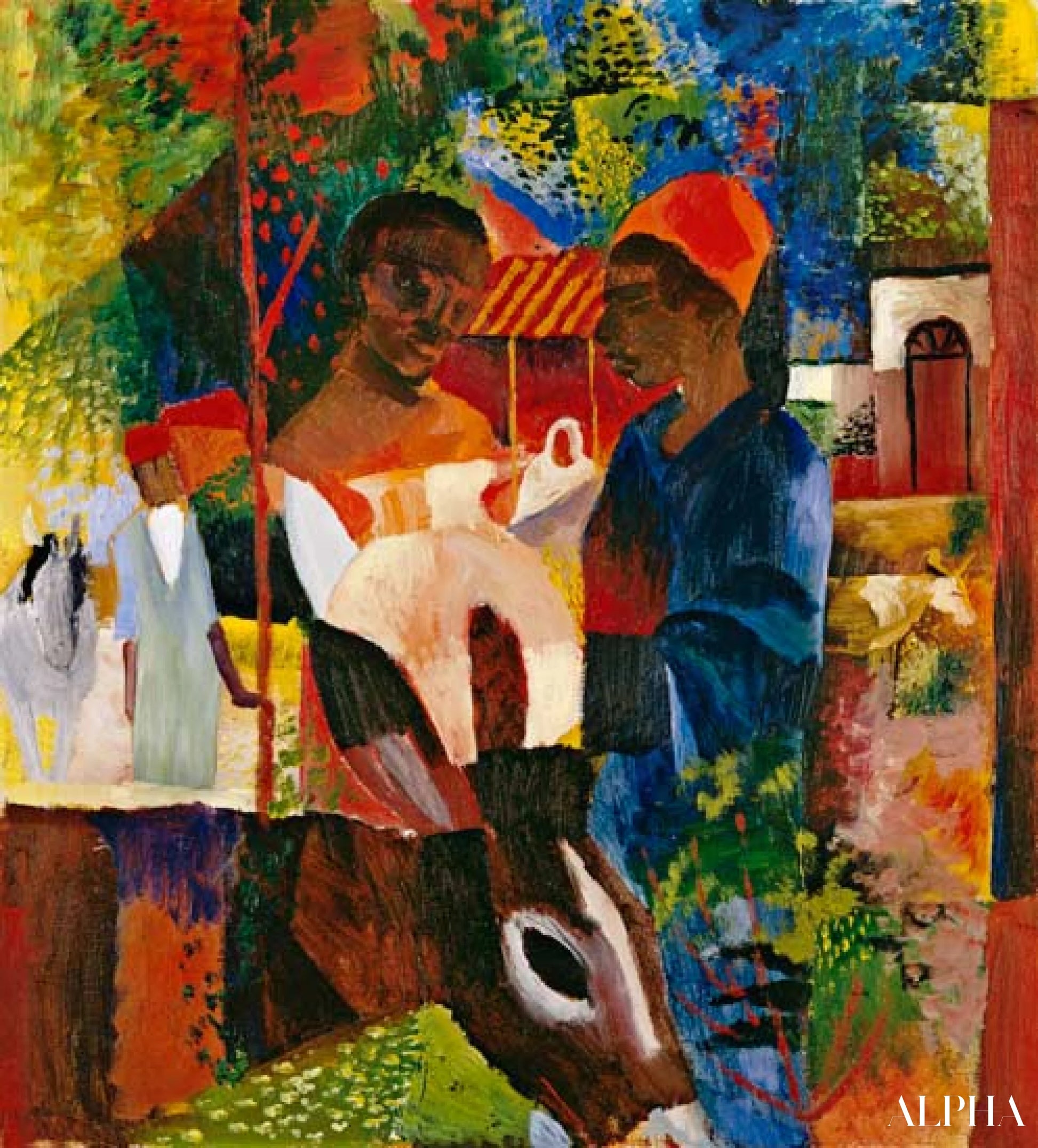 Et marked i Tunis - August Macke - Reproduktioner af malerier og højkvalitets malerier