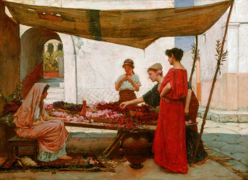 Et græsk blomstermarked - John William Waterhouse