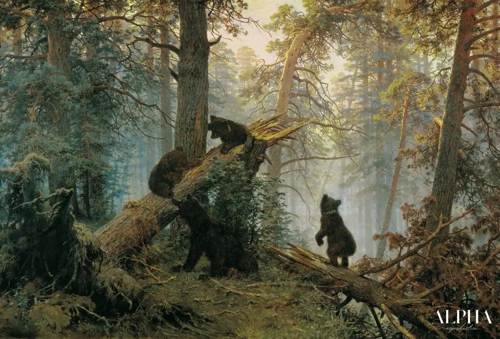 Un matin dans une forêt de pins - Ivan Shishkin - Reproductions de tableaux et peintures haut de gamme