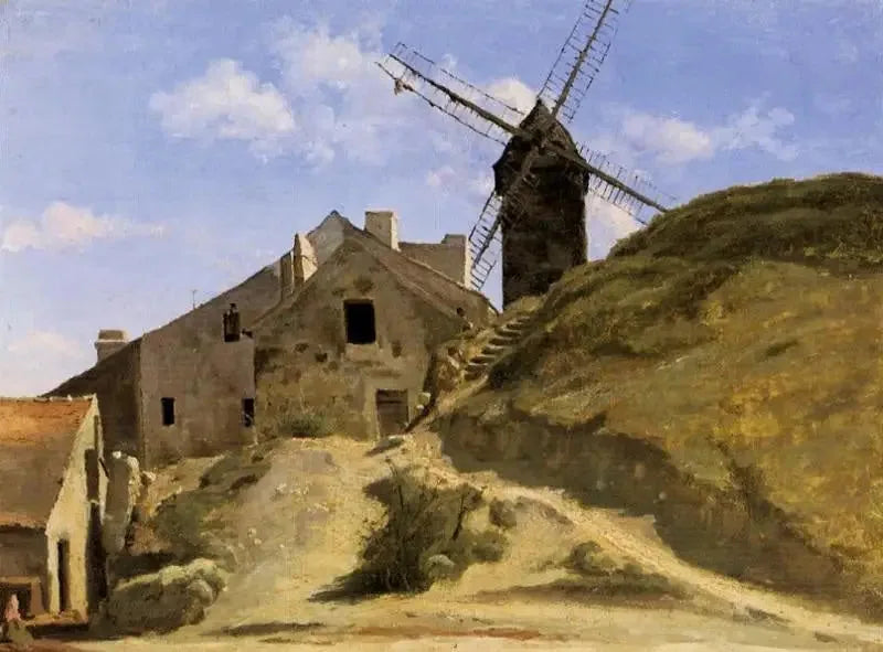 En vindmølle i Montmartre - Jean-Baptiste Camille Corot