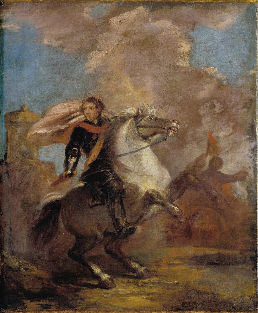 En officer på hest - Joshua Reynolds