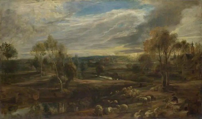 Et landskab med en hyrde og hans flok - Peter Paul Rubens