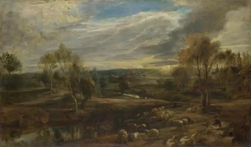 Et landskab med en hyrde og hans flok - Peter Paul Rubens