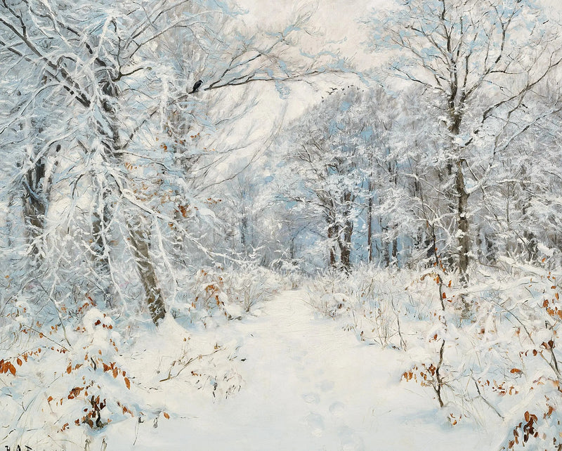 Et vinterlandskab af en skov. - H. A. Brendekilde