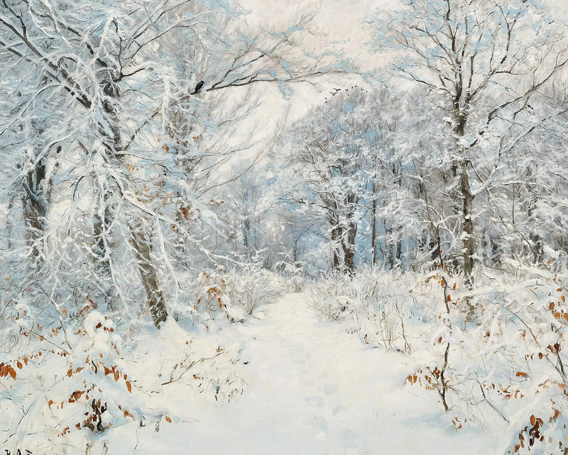 Et vinterlandskab af en skov. - H. A. Brendekilde