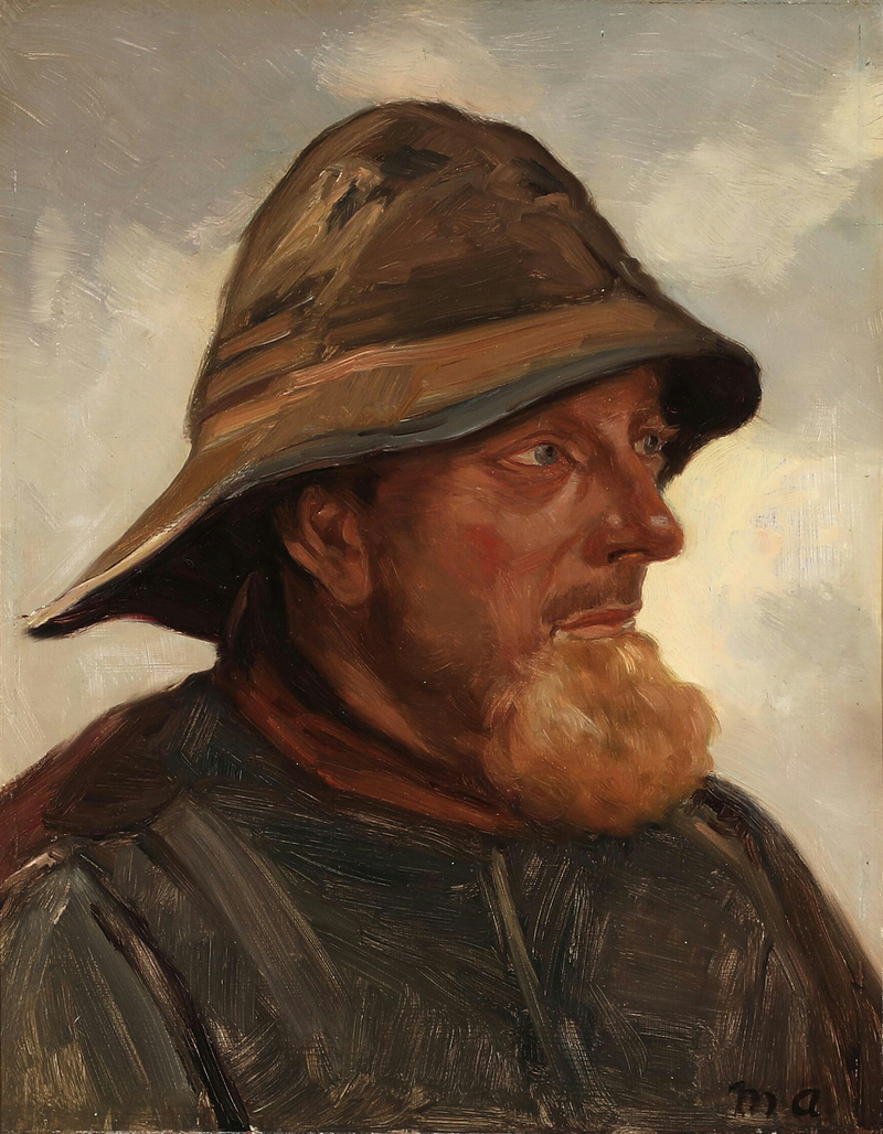 En fisker fra Skagen. 37 x 29 cm. -Michael Peter Ancher