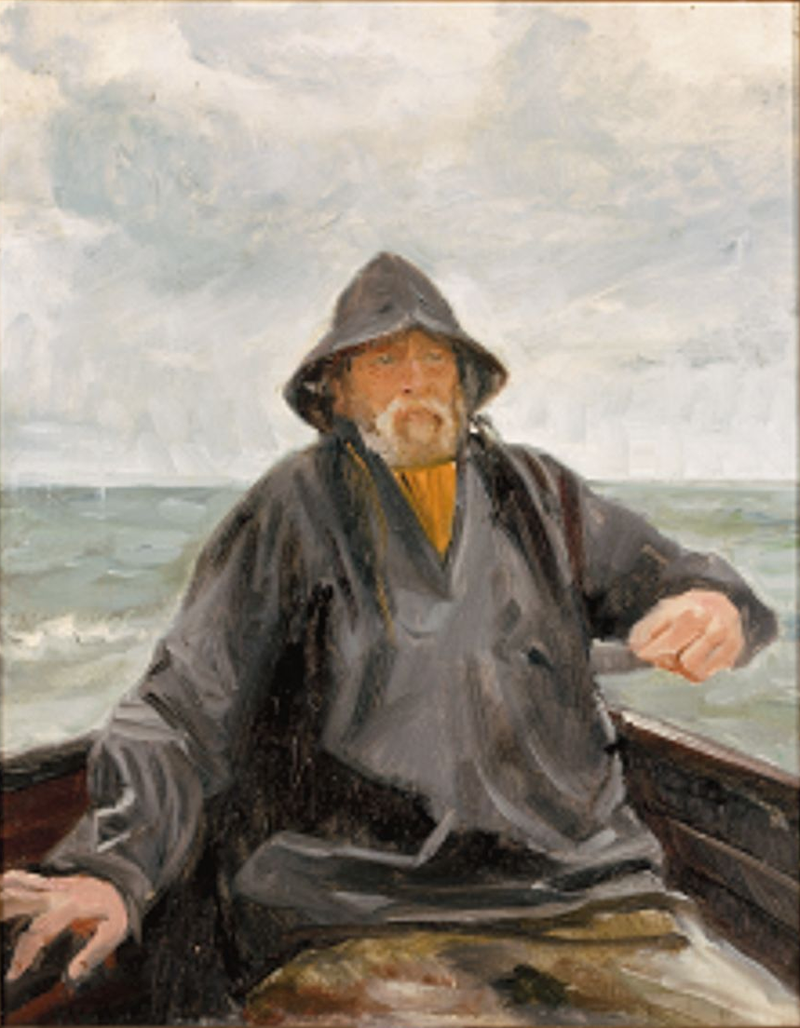 En skagensfisker på havet. - Michael Peter Ancher