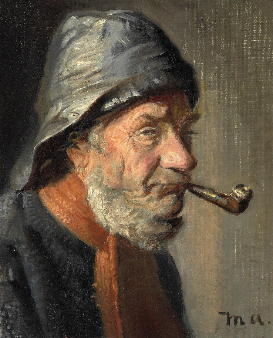 En fisker fra Skagen ryger pibe. - Michael Peter Ancher