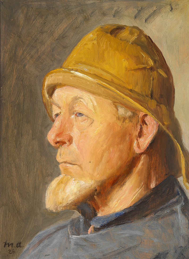 En fisker fra Skagen iført olieskind. -Michael Peter Ancher