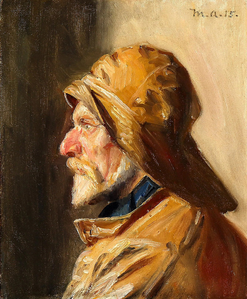 En skagensfisker i profil. -Michael Peter Ancher