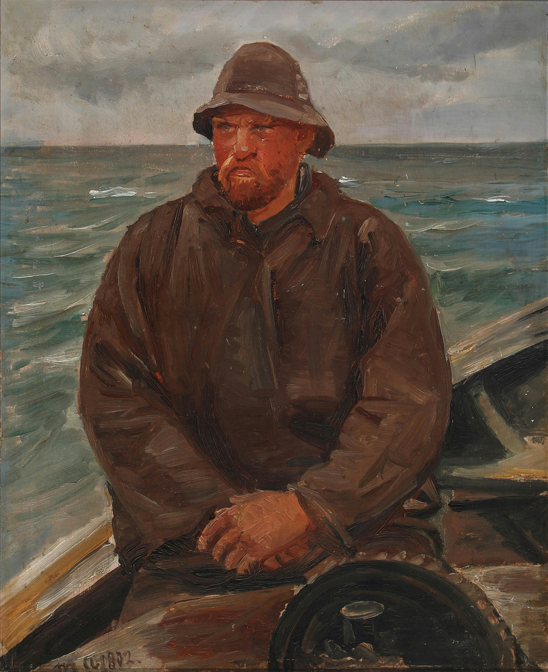 En fisker til søs, Skagen. -Michael Peter Ancher