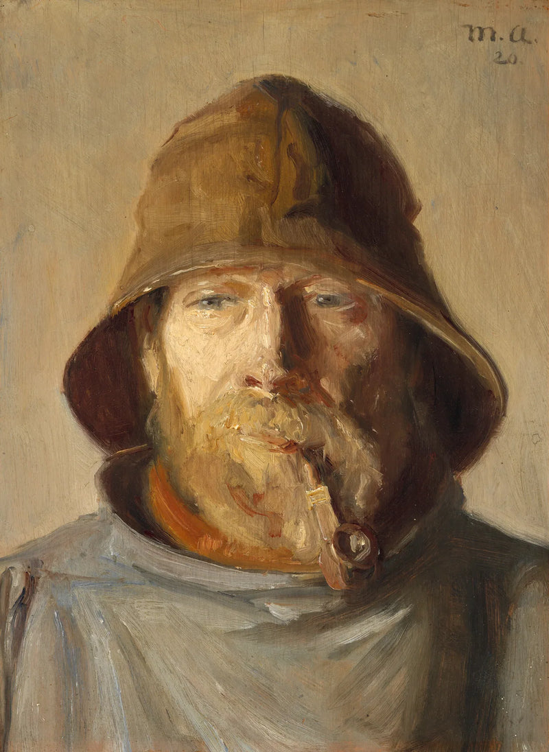 En fisker, der ryger pibe, Skagen. -Michael Peter Ancher