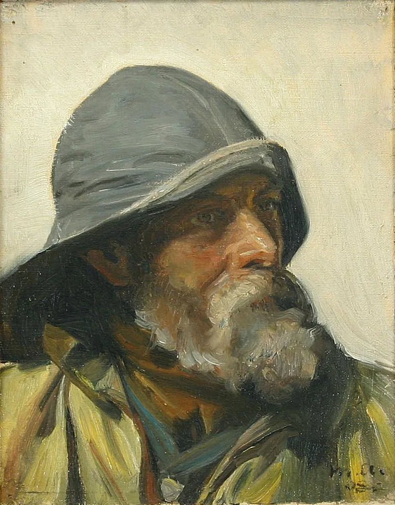 En fisker iført en olieskind (1908) - Michael Peter Ancher