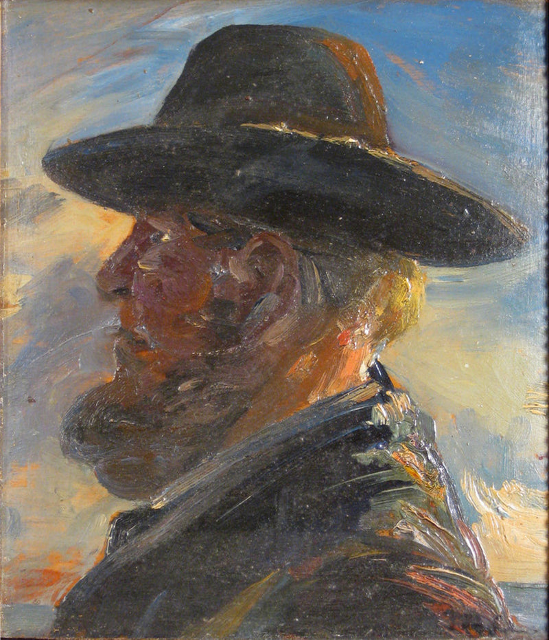 En fisker ved solnedgang. - Michael Peter Ancher
