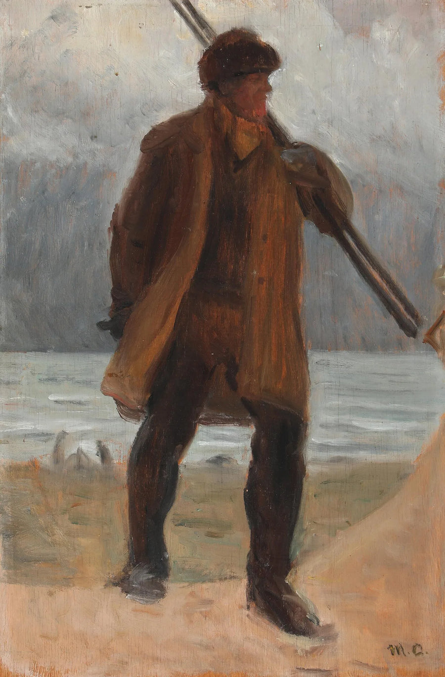 En fisker på stranden. - Michael Peter Ancher