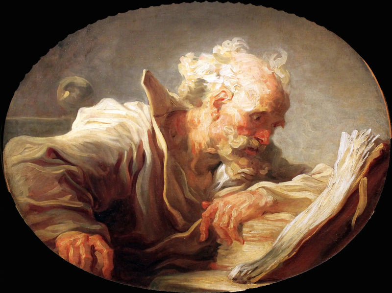 En filosof, der læser - Jean-Honoré Fragonard