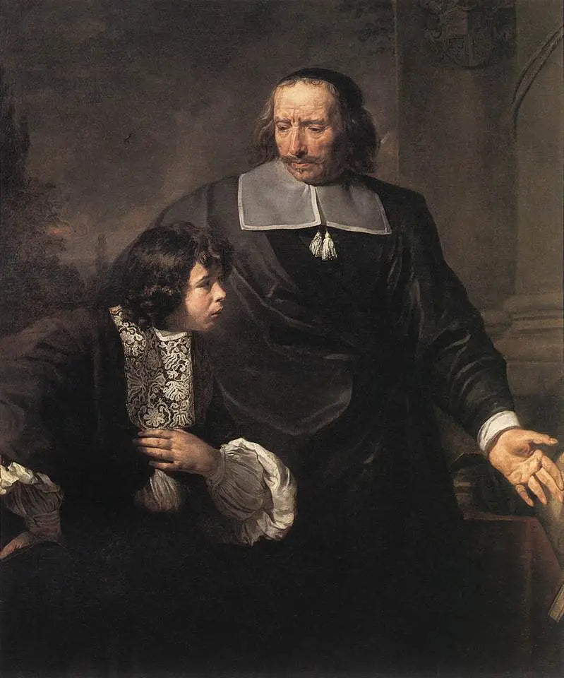 Un récepteur et son élève - Claude Lefèbvre image 1 reproduction artisanale de tableau
