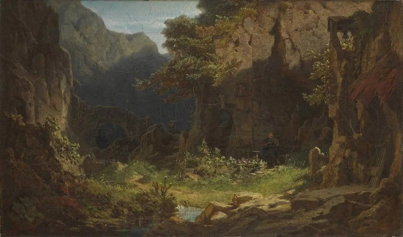 En eneboer, der spiller violin - Carl Spitzweg