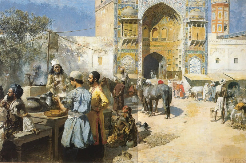 En udendørs restaurant, Lahore - Edwin Lord Weeks