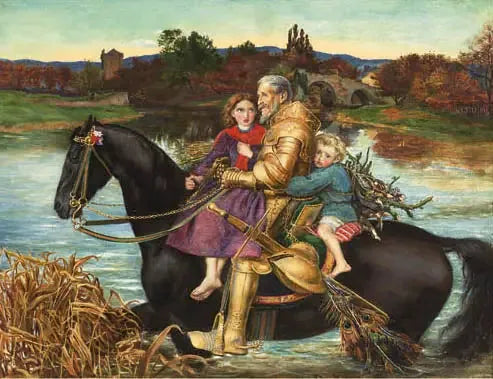 En drøm fra fortiden: Sir Isumbras ved Ford - John Everett Millais