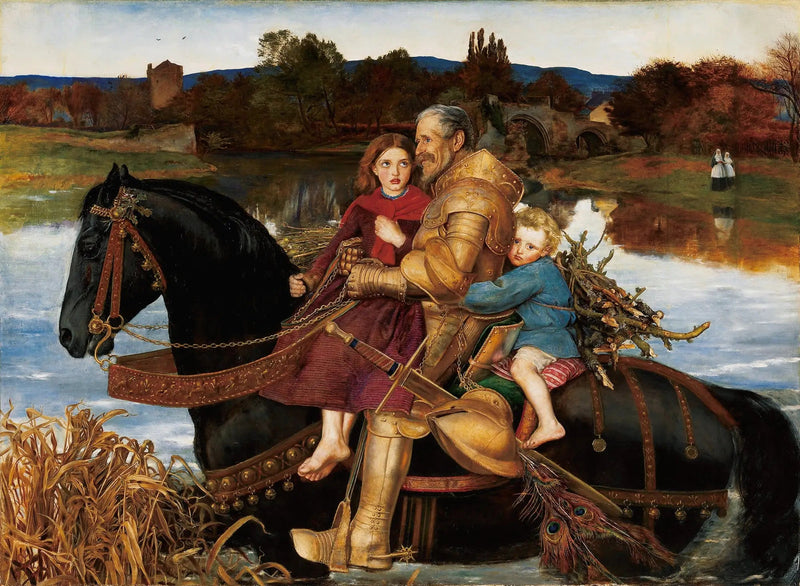 En drøm fra fortiden: Sir Isumbras ved Ford - John Everett Millais