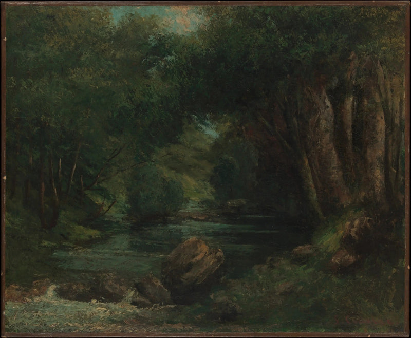 En bæk i skoven - Gustave Courbet