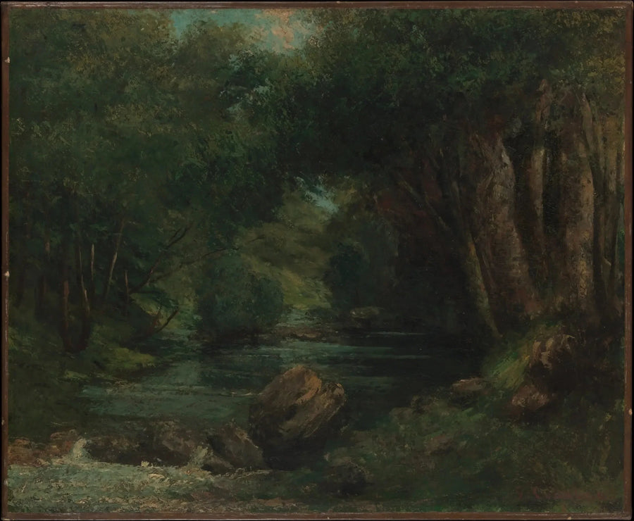 En bæk i skoven - Gustave Courbet