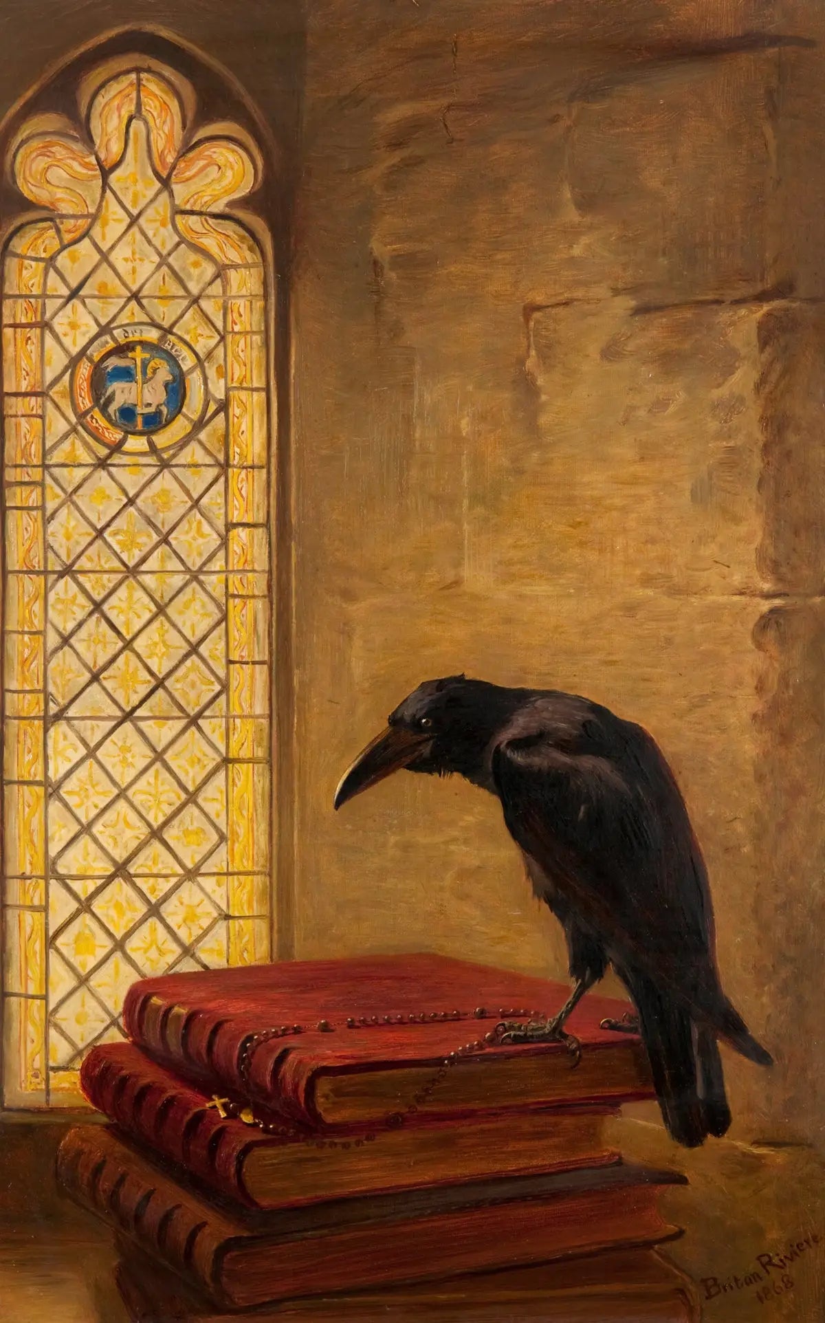 Un saint, tiré du « Choucas de Reims » - Briton Rivière image 1 reproduction artisanale de tableau