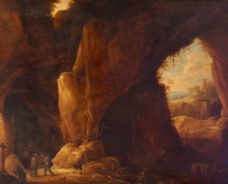Et helligdom i en hule - David Teniers den Yngre