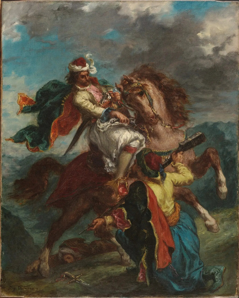 En tyrker besøger en græsk rytter - Eugène Delacroix