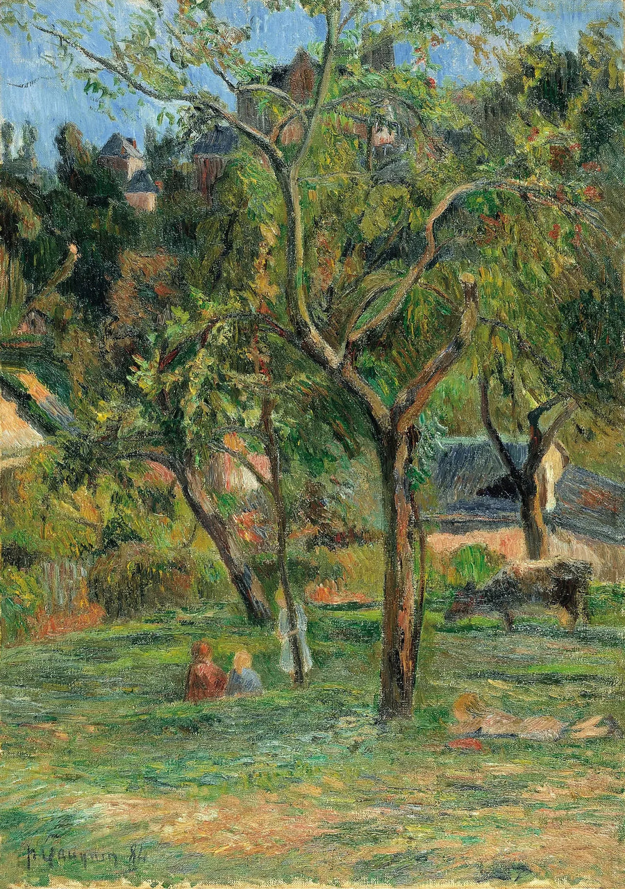 En Frugtplantage under Bihorel Kirke - Paul Gauguin