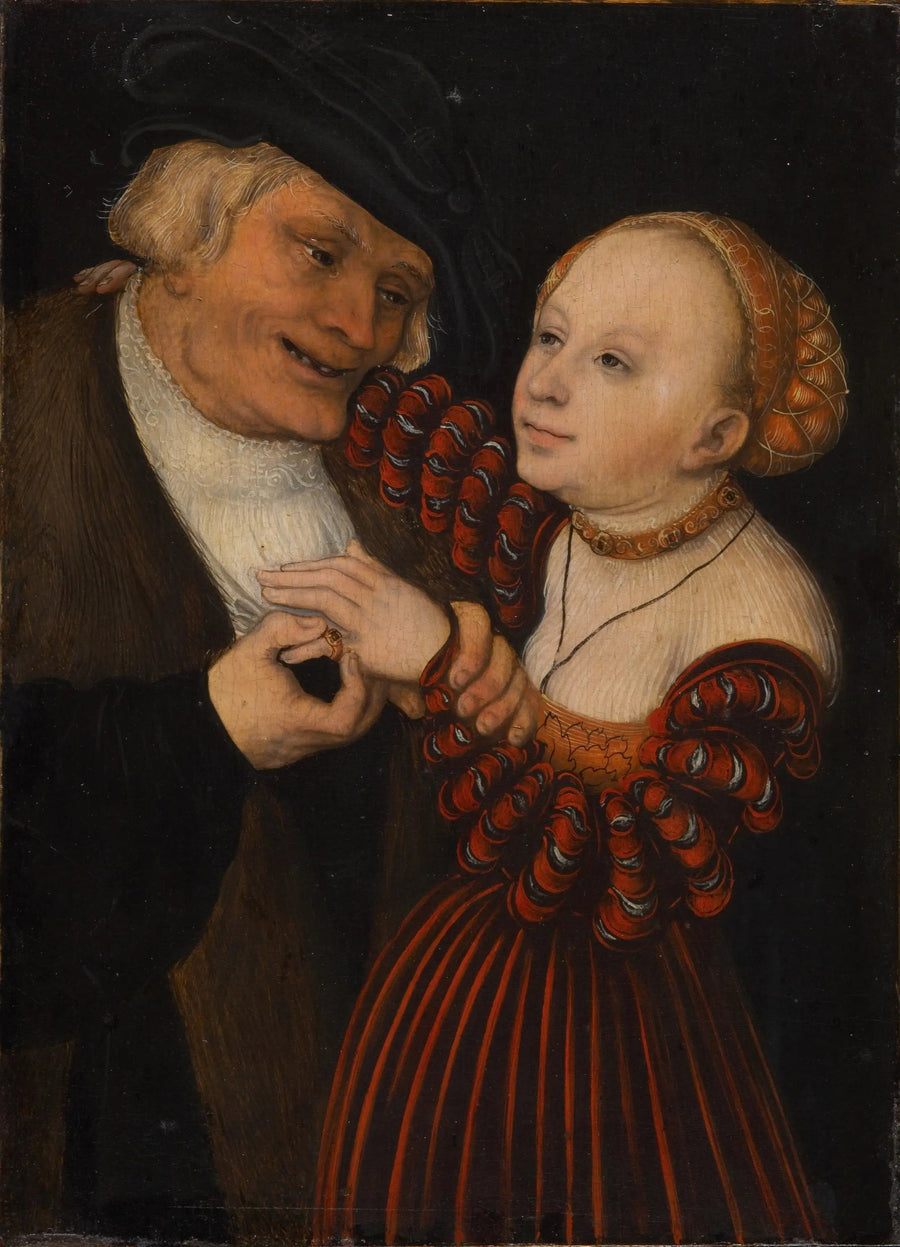 En gammel mand med en pige / Et uforeneligt par - Lucas Cranach den Ældre