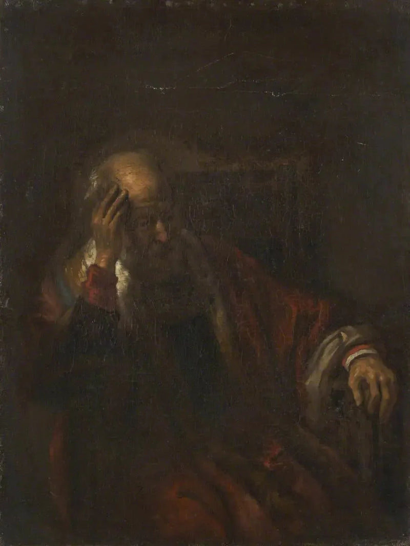 En gammel mand i en stol - Rembrandt
