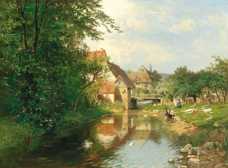 En landsby ved floden - Hugo Darnaut