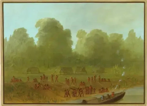 En landsby af Mayoruna - George Catlin