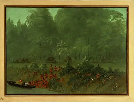 En landsby Yahua - George Catlin