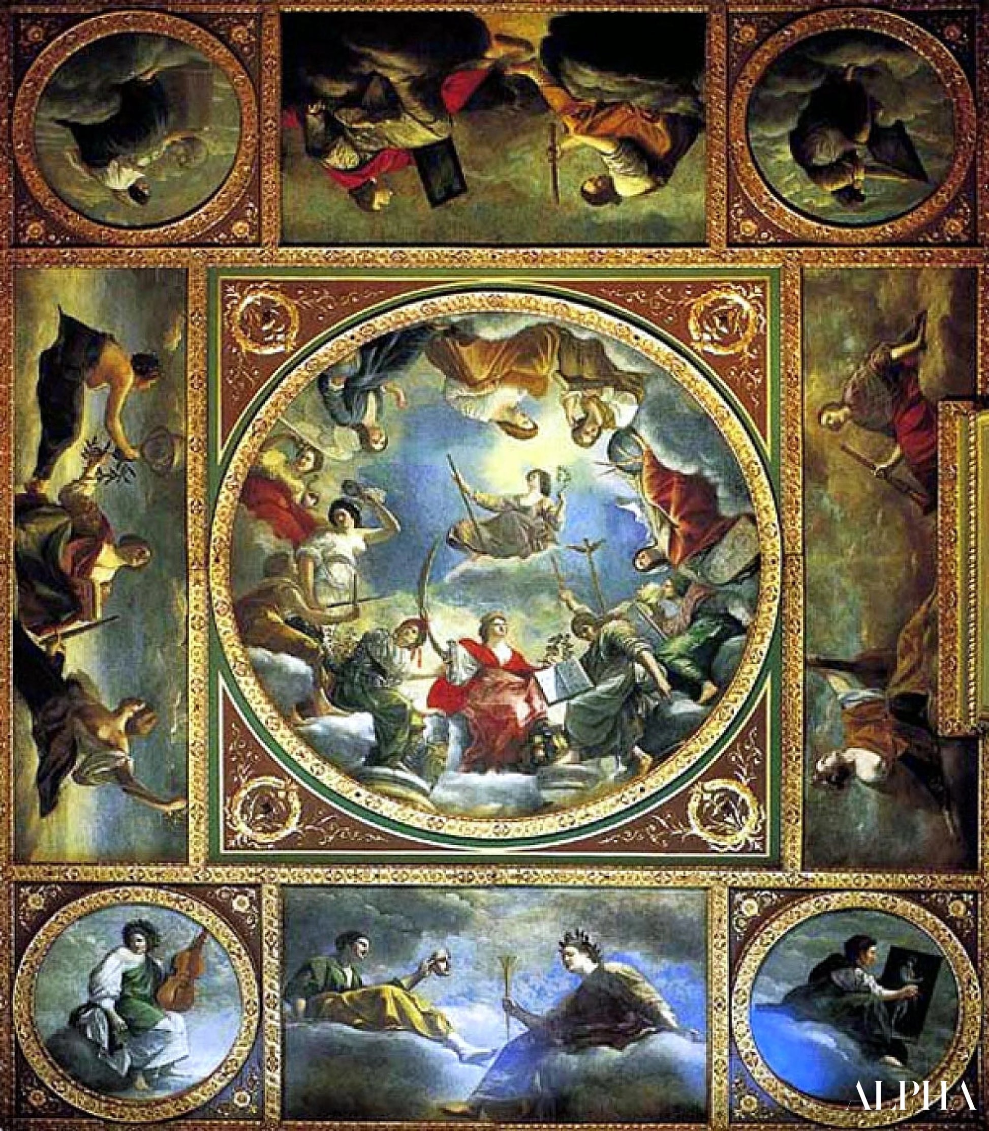 Une allégorie de la paix et des arts sous la couronne anglaise - Artemisia Gentileschi - Reproductions de tableaux et peintures haut de gamme