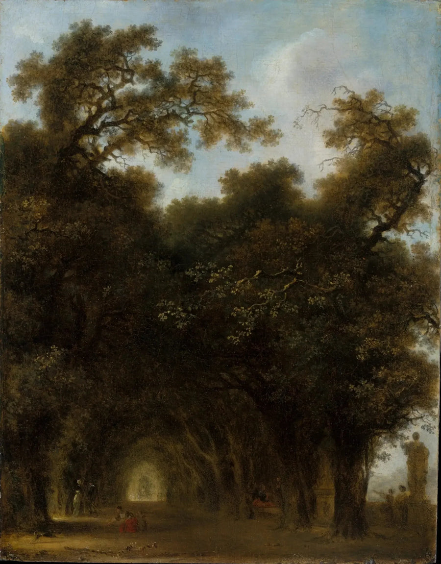 En skyggefuld avenue - Jean-Honoré Fragonard
