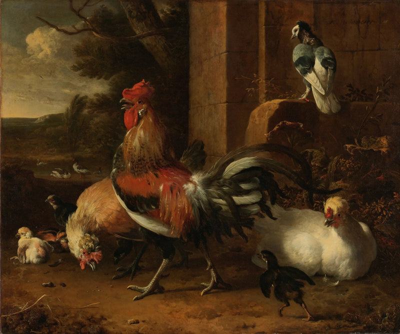En hønsegård - Melchior de Hondecoeter