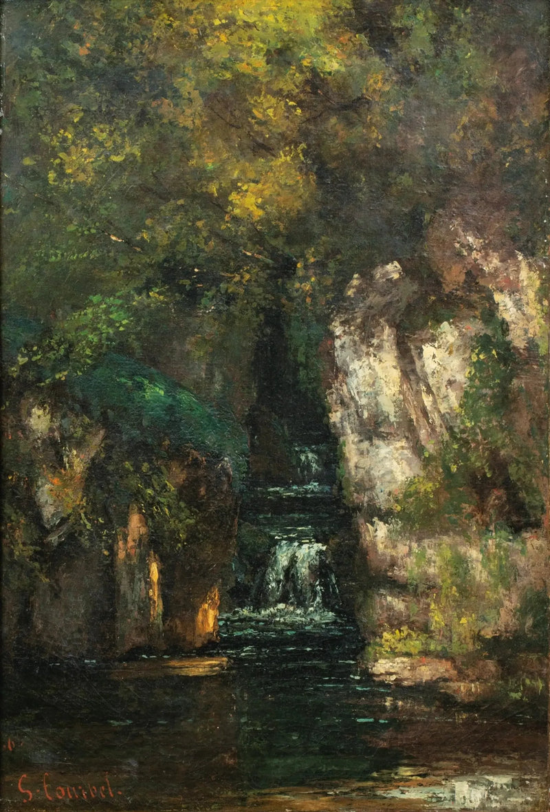 En vandfald nær Ornans - Gustave Courbet