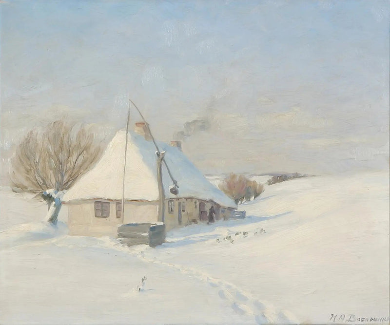 En klar vinterdag. Hørby Mark sur Funen. - H. A. Brendekilde